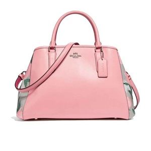 NWT Coach Margo Pink Rose Print Carryall